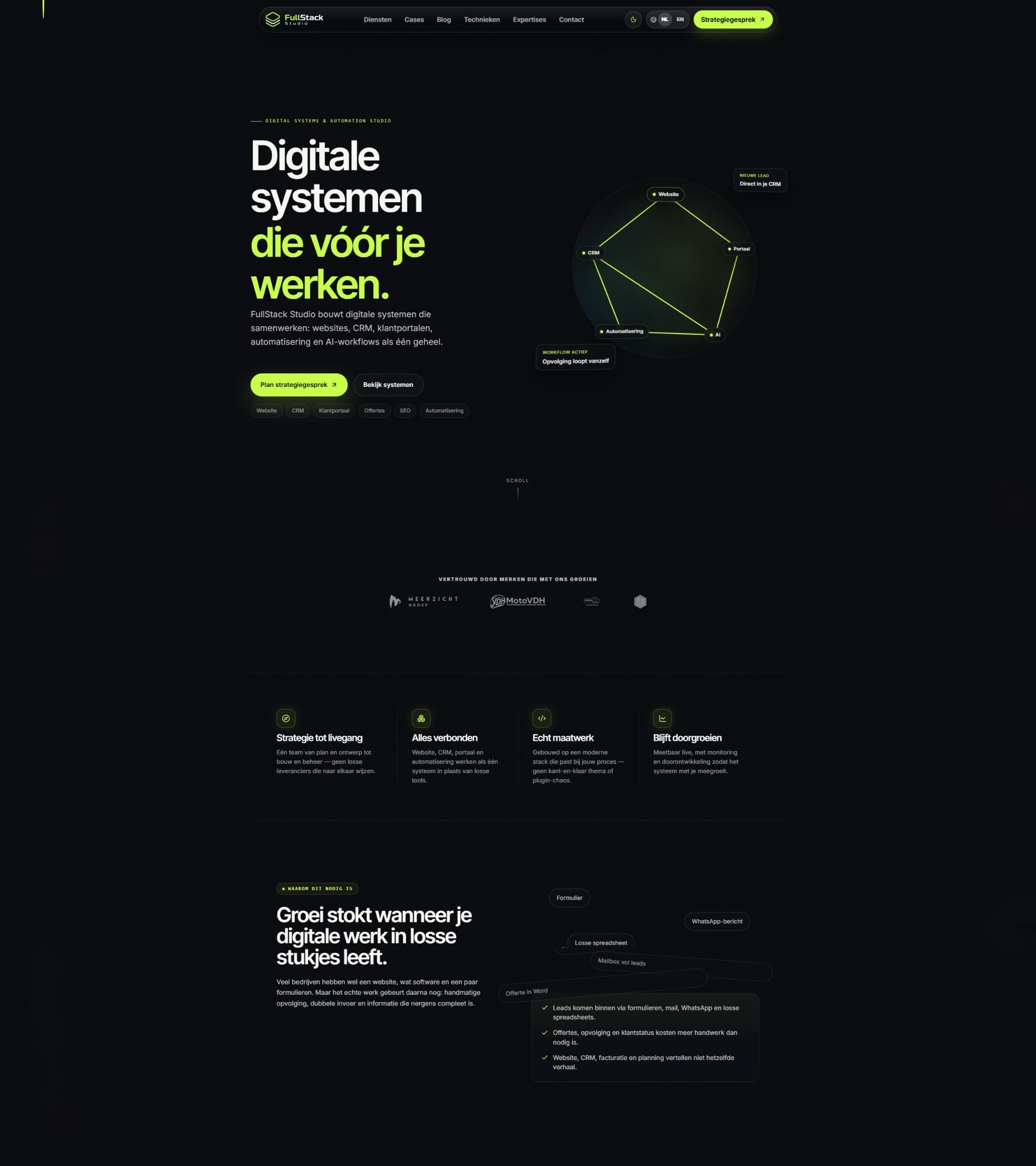 Screenshot van FullStack Studio