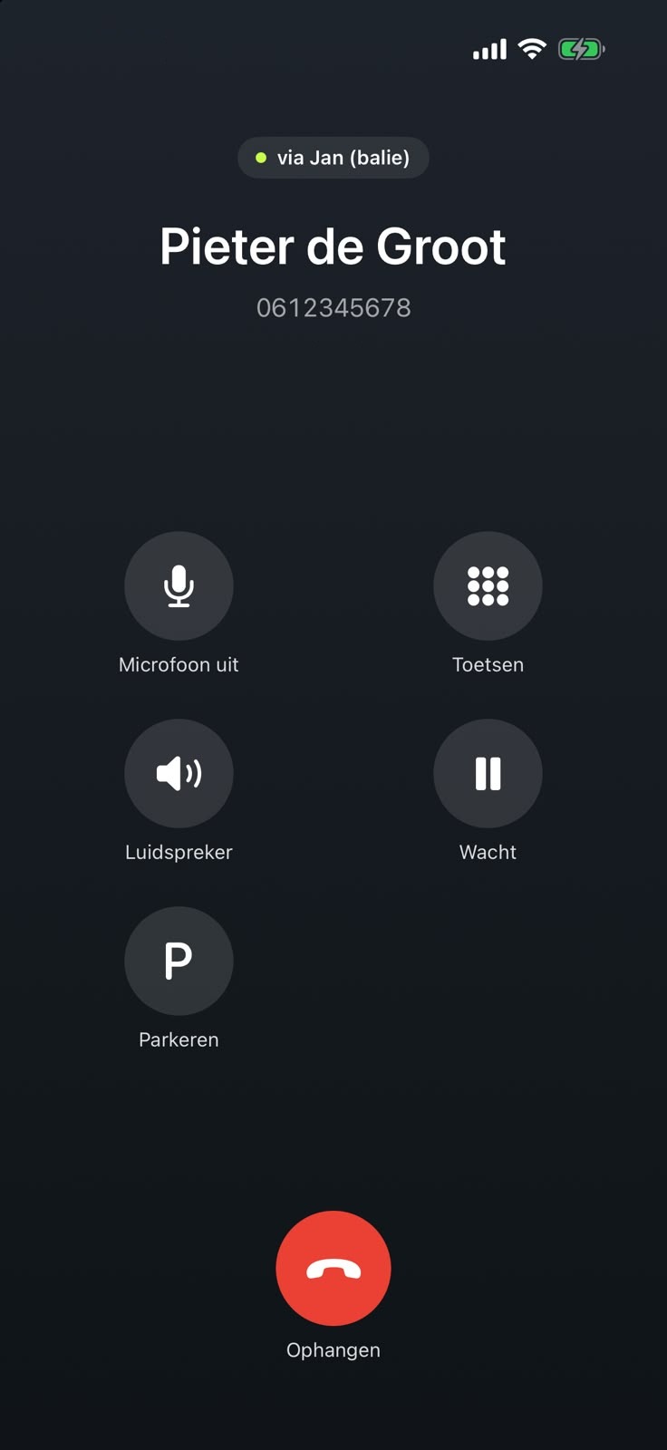 Indgående erhvervsopkald i FSVoip-appen